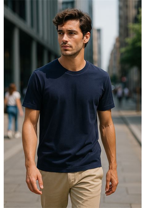T-shirt Blu Navy Uomo Paolo Pecora Milano in Jersey di Cotone  Made in Italy PAOLO PECORA | T-shirt | F022 41386685
